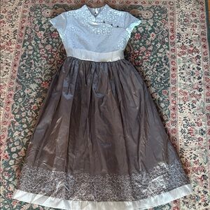 American Girl Light Blue and Gray Two-Tone Formal Dress